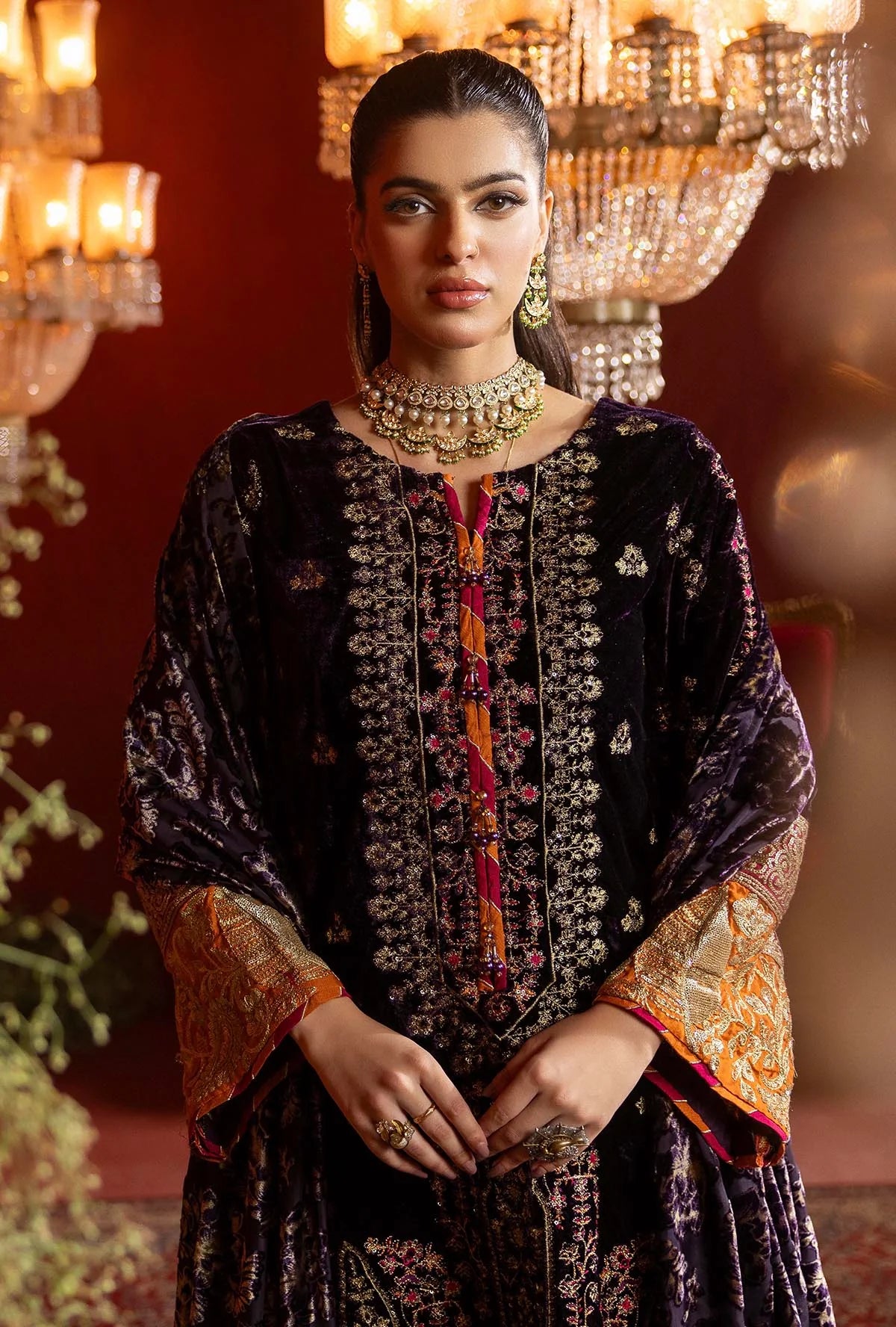 Stitched Adan's Velvet PLACHI Collection | PL-1419 | Stitched by Rang