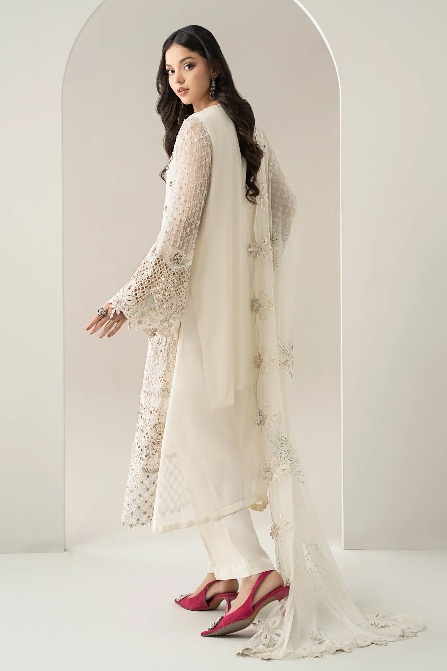 Maria B Stitched Embroidered Chiffon Suit BDS-3007 | Inspired | Stitched by Rang