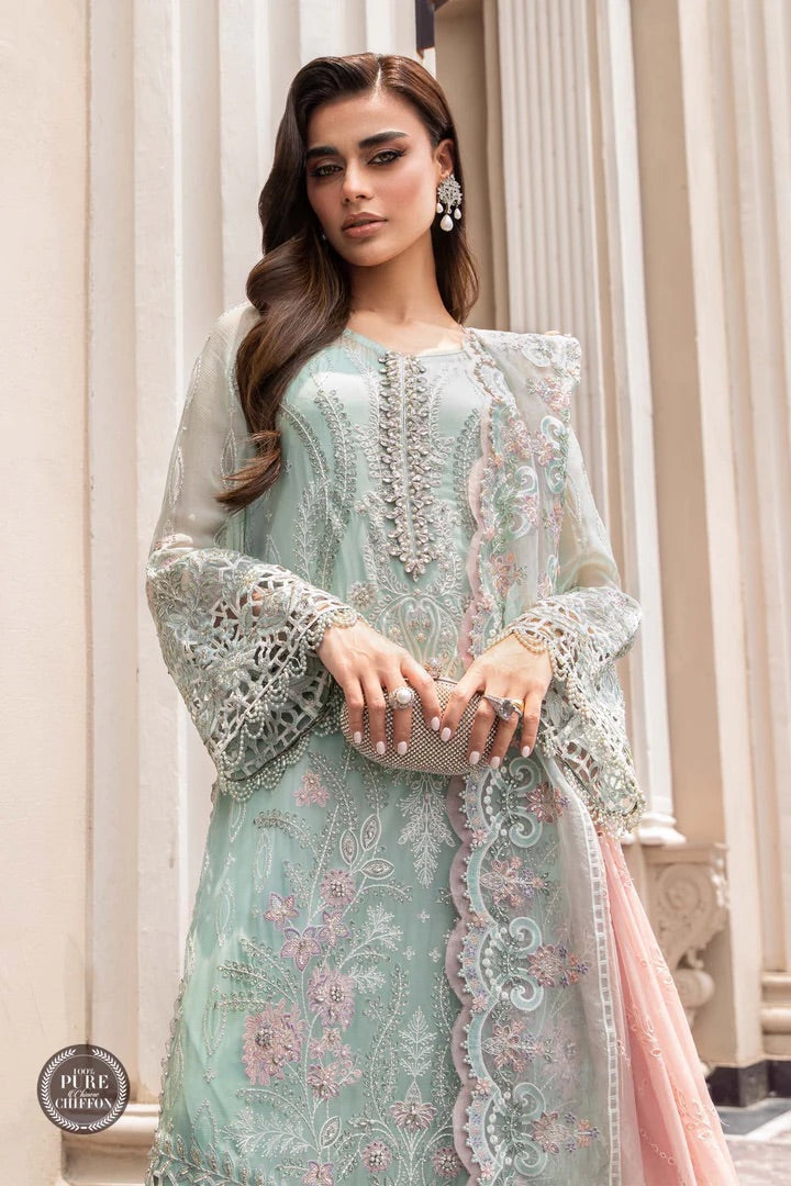 Maria.B | Stitched by Rang | Stitched Chiffon | Inspired |MPC-23-104 Mint Green