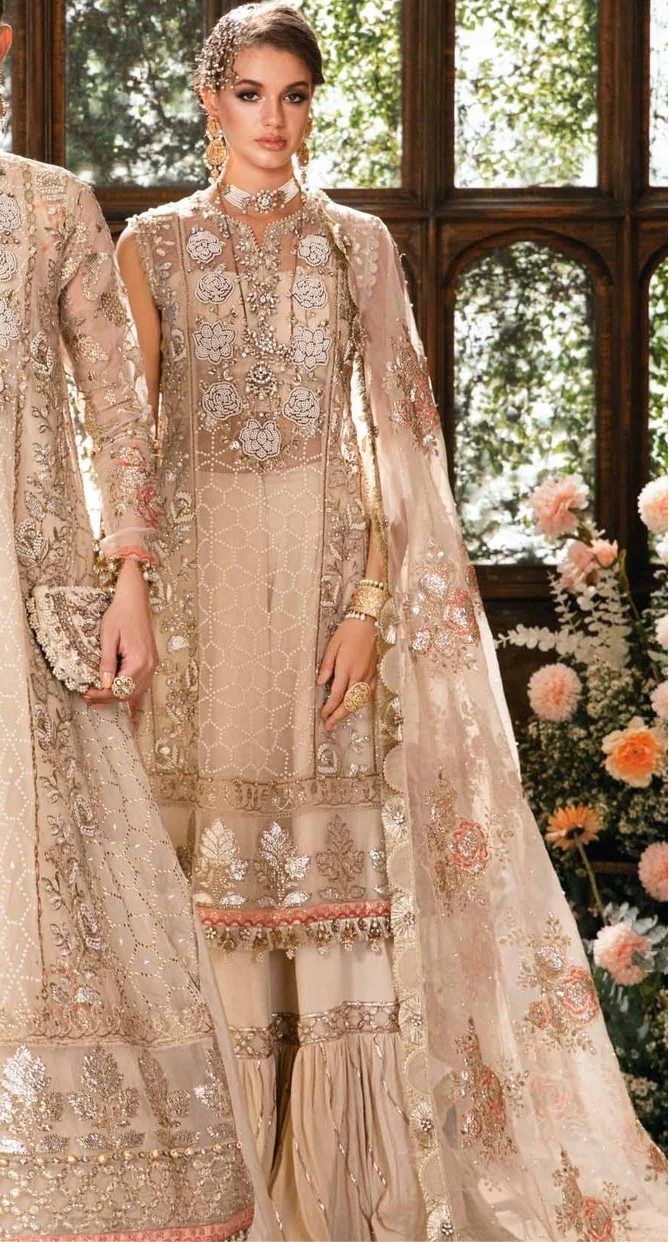 Maria B. Wedding Collection by Rang | Gharara Style | Inspired Embroidered Suit | BD-2805 | Stitched by Rang