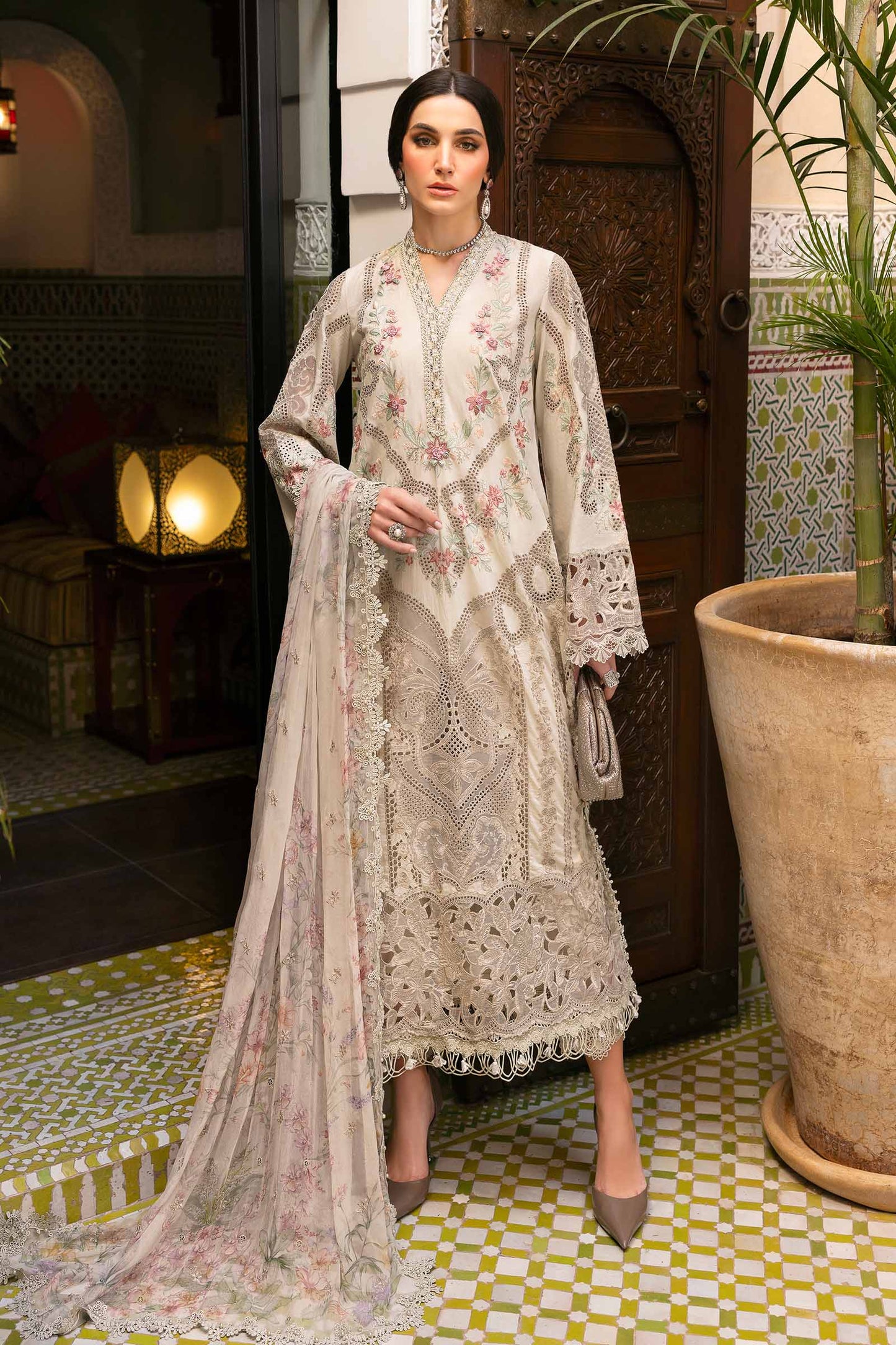 Stitched Maria B Embroidered Lawn Suit | D-2514-B | Inspired |Stitched by Rang