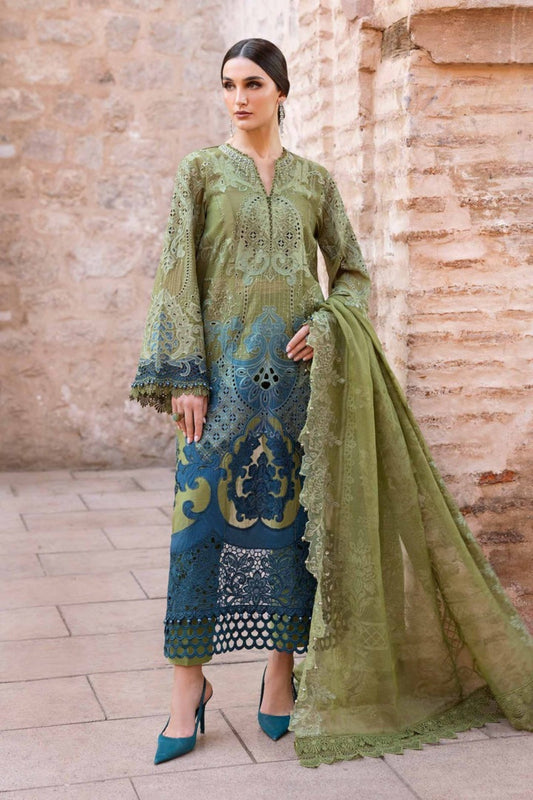 Inspired Stitched Maria B Embroidered Dobby Lawn Suit | D-2501-A | Stitched by Rang