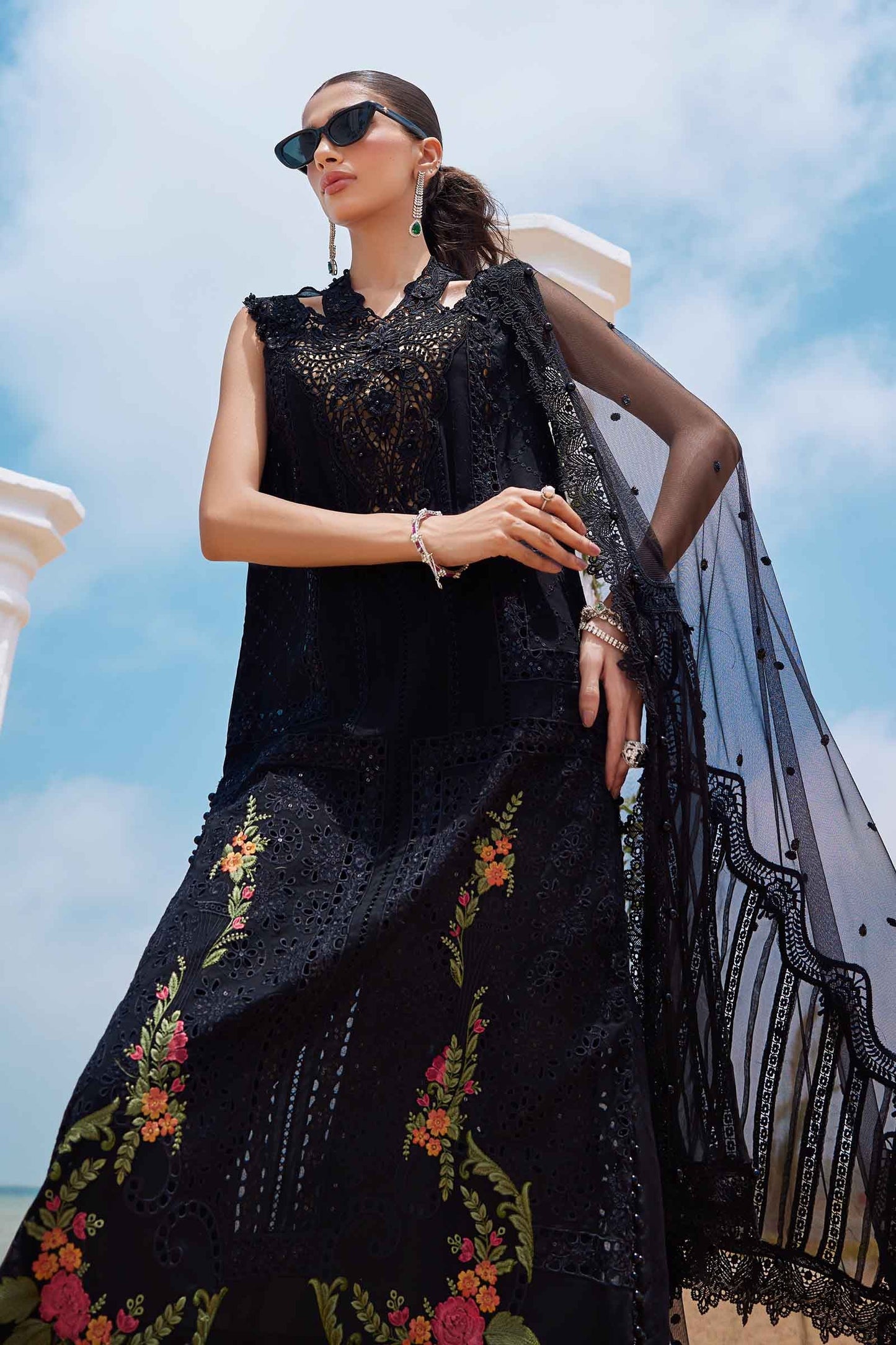 Maria B Stitched Embroidered Lawn-25-01 | Inspired | Stitched by Rang