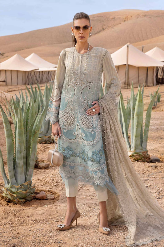 Inspired Stitched Maria B Embroidered Dobby Lawn Suit | D-2515-B | Stitched by Rang