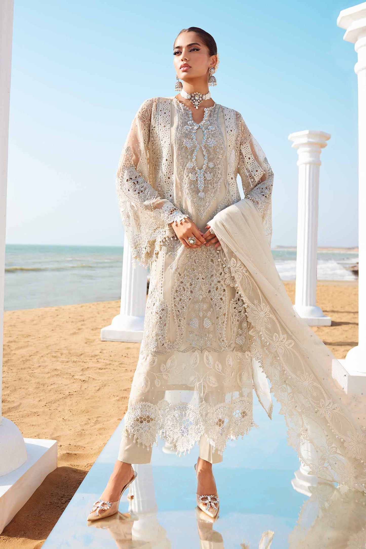 Maria B Stitched Embroidered Lawn-25-09 Suit | Inspired | Stitched by Rang
