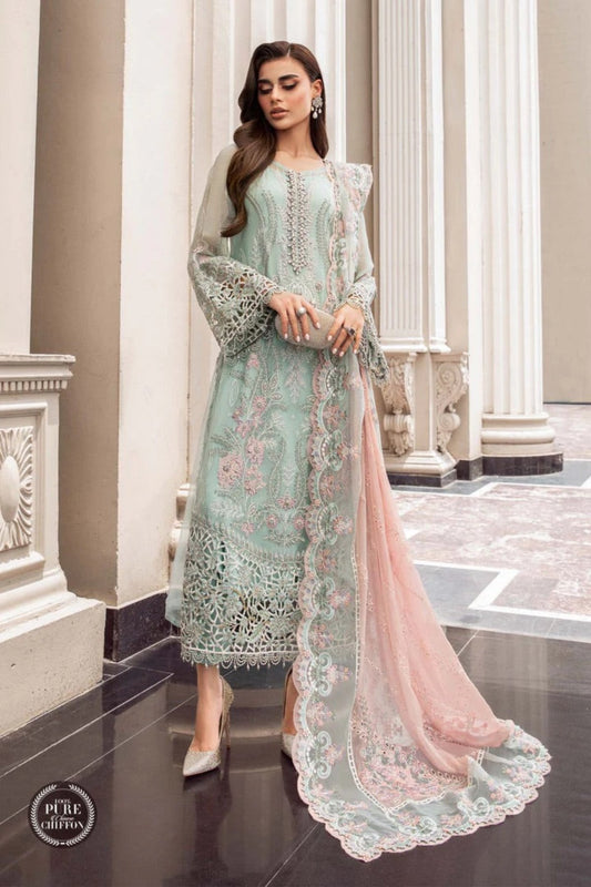 Maria.B | Stitched by Rang | Stitched Chiffon | Inspired |MPC-23-104 Mint Green