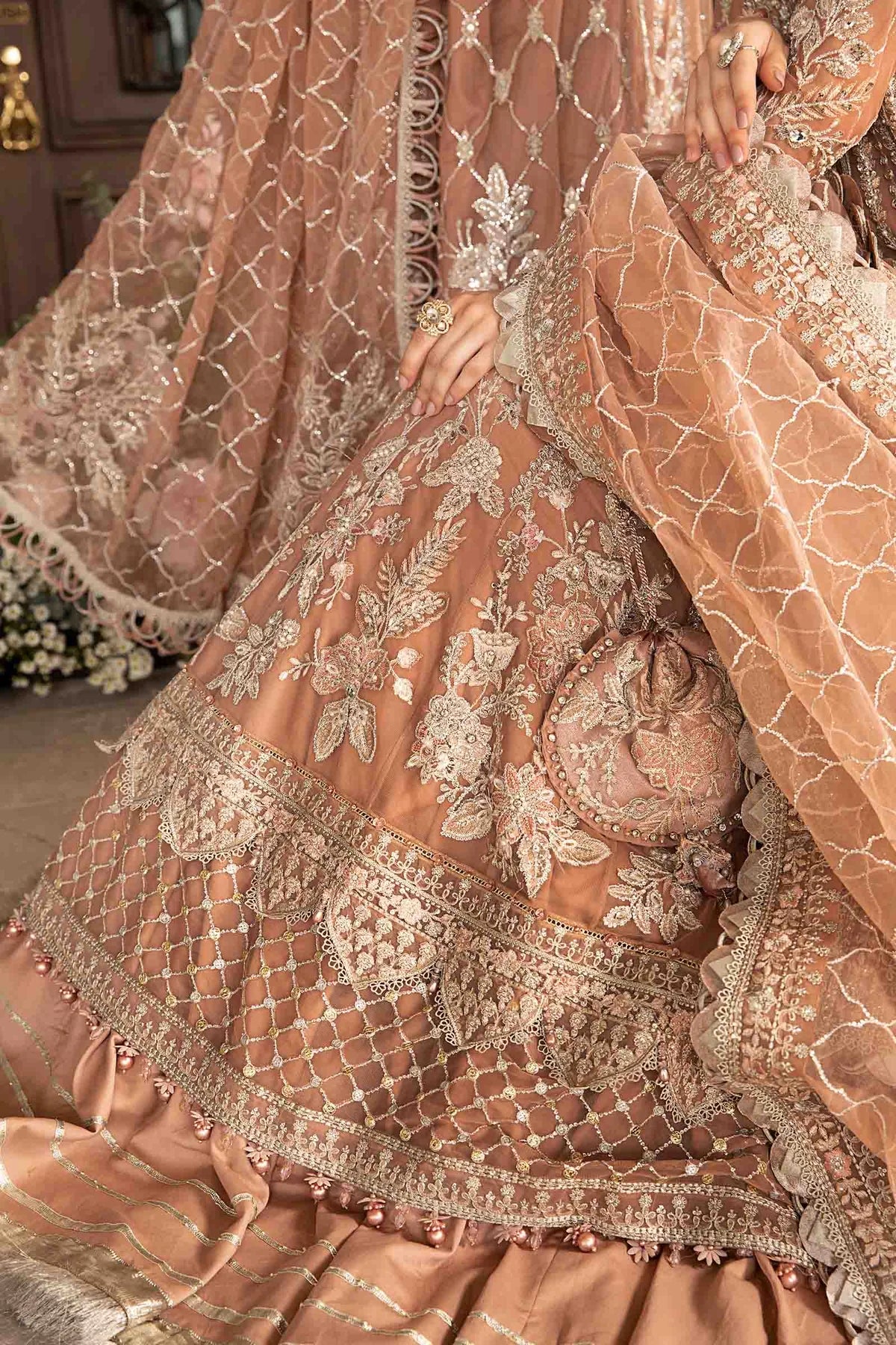 Maria B. Wedding Collection by Rang | Inspired Embroidered Suit | BD-2804 | Stitched by Rang