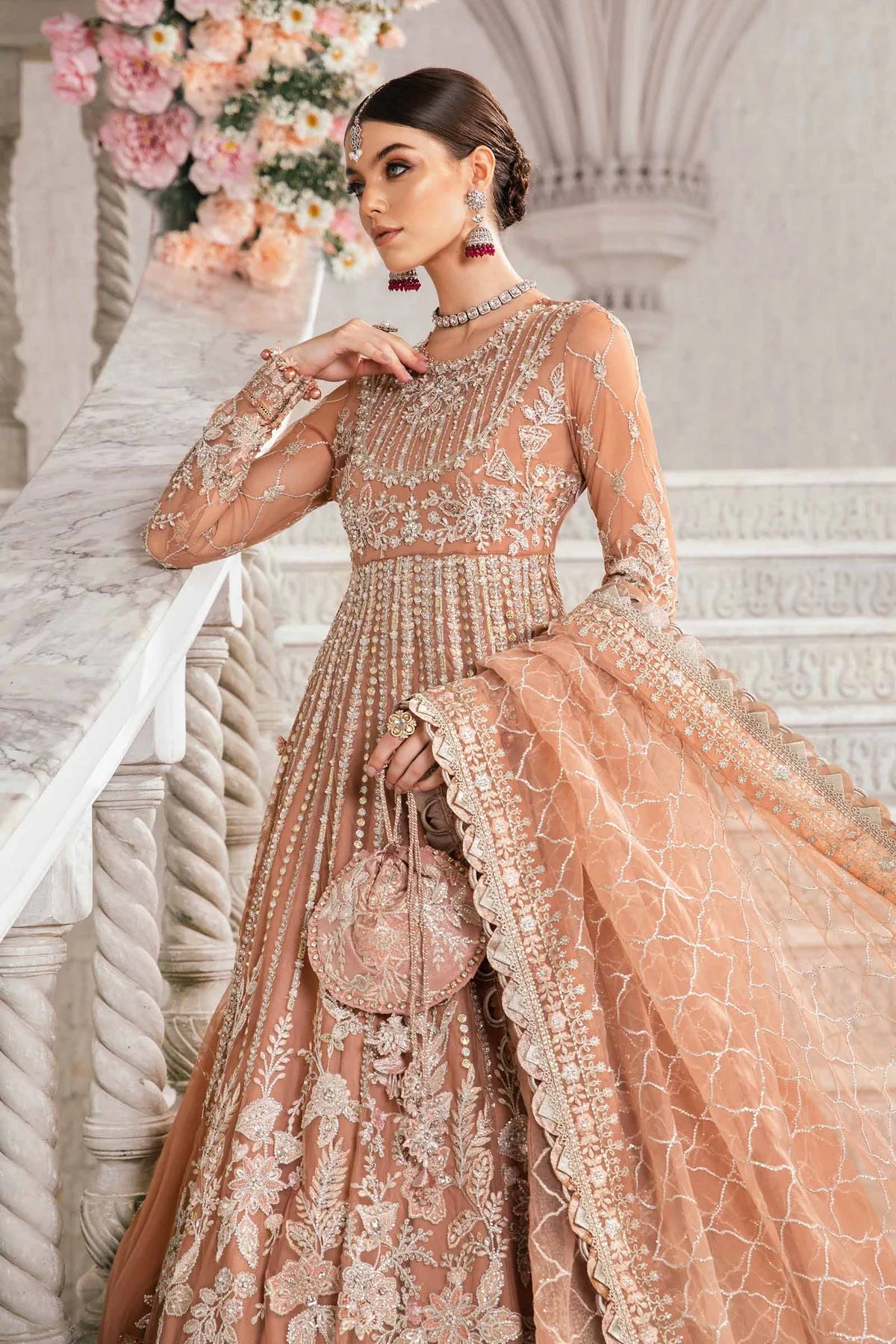 Maria B. Wedding Collection by Rang | Inspired Embroidered Suit | BD-2804 | Stitched by Rang