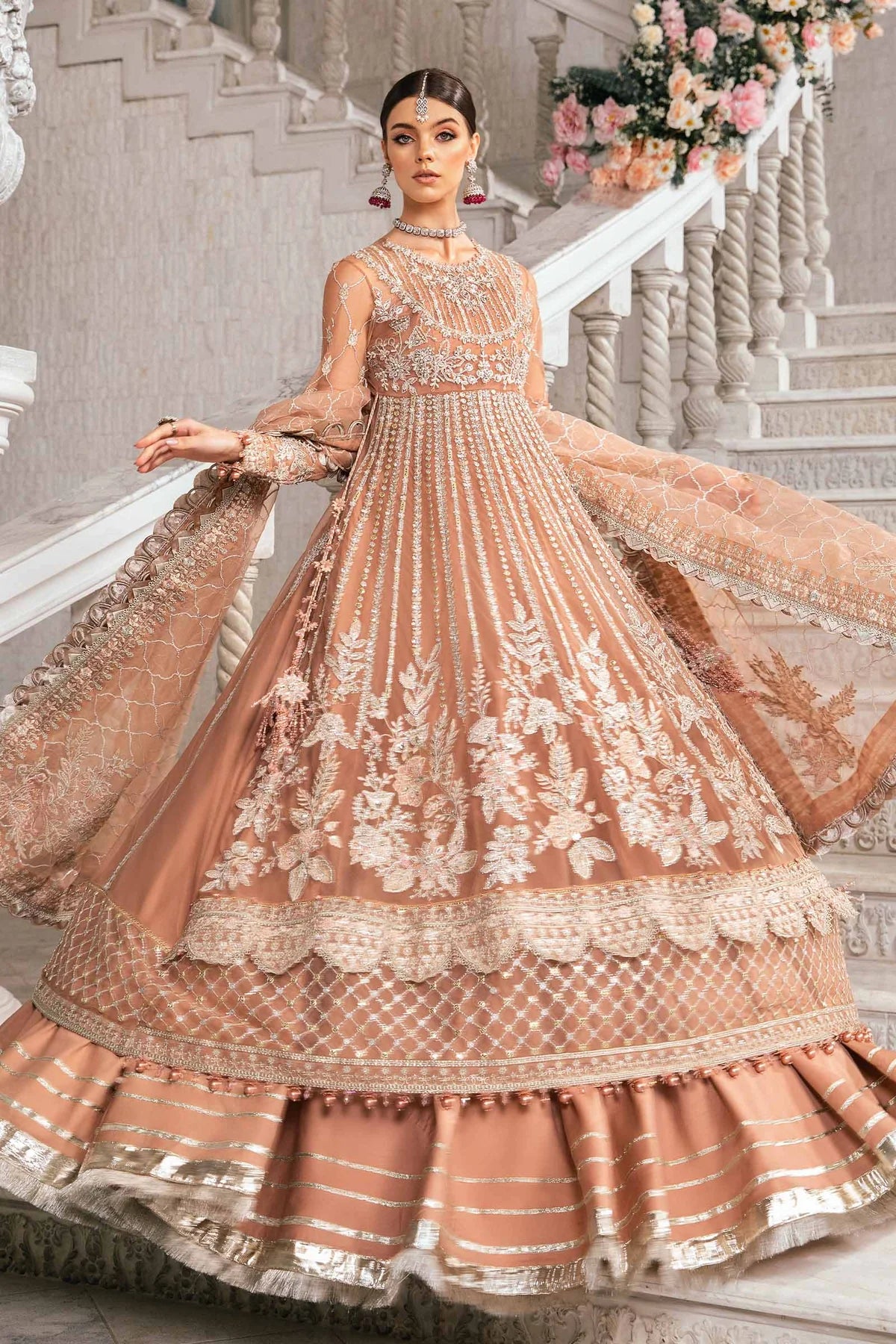 Maria B. Wedding Collection by Rang | Inspired Embroidered Suit | BD-2804 | Stitched by Rang