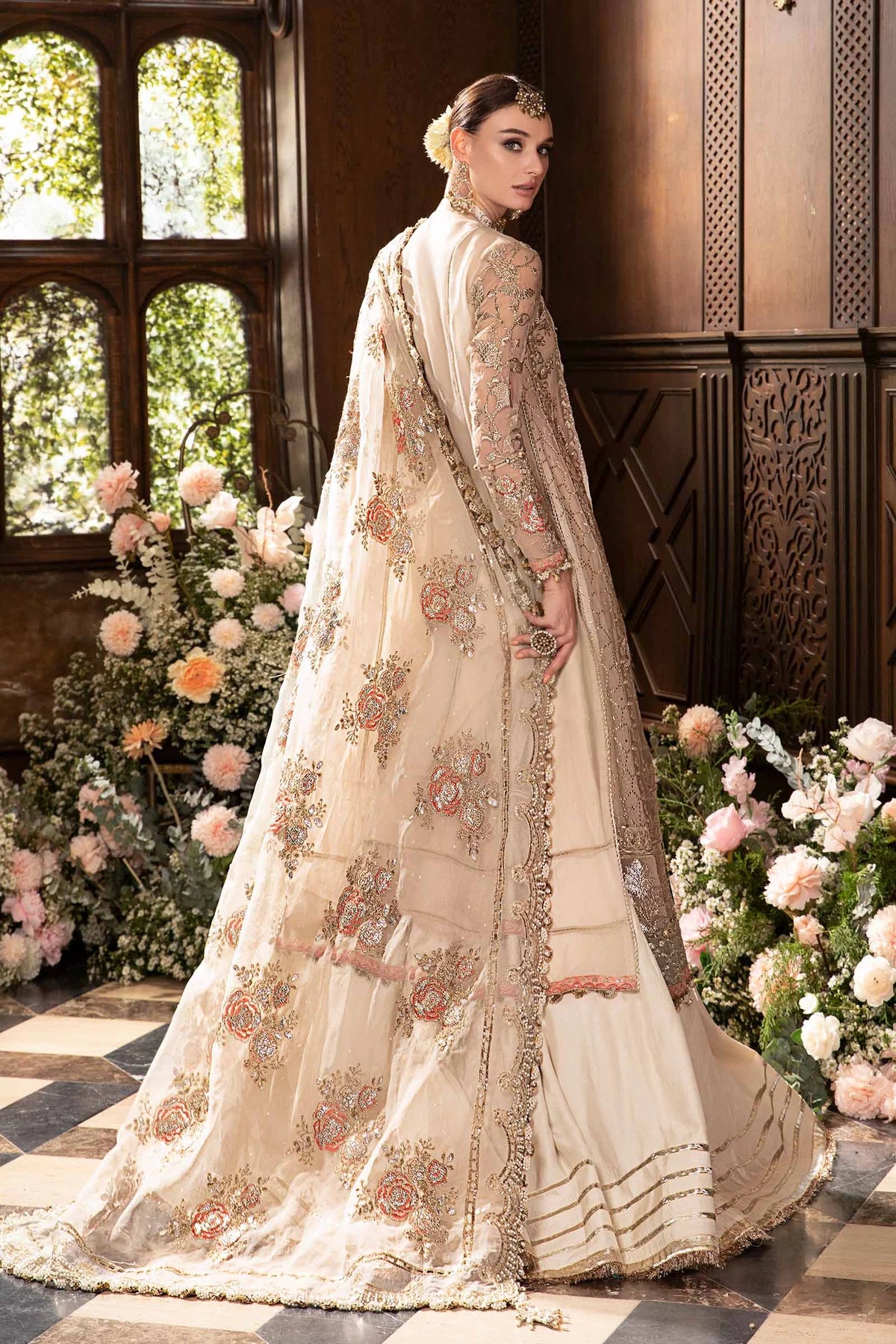 Maria B. Wedding Collection by Rang | Gharara Style | Inspired Embroidered Suit | BD-2805 | Stitched by Rang