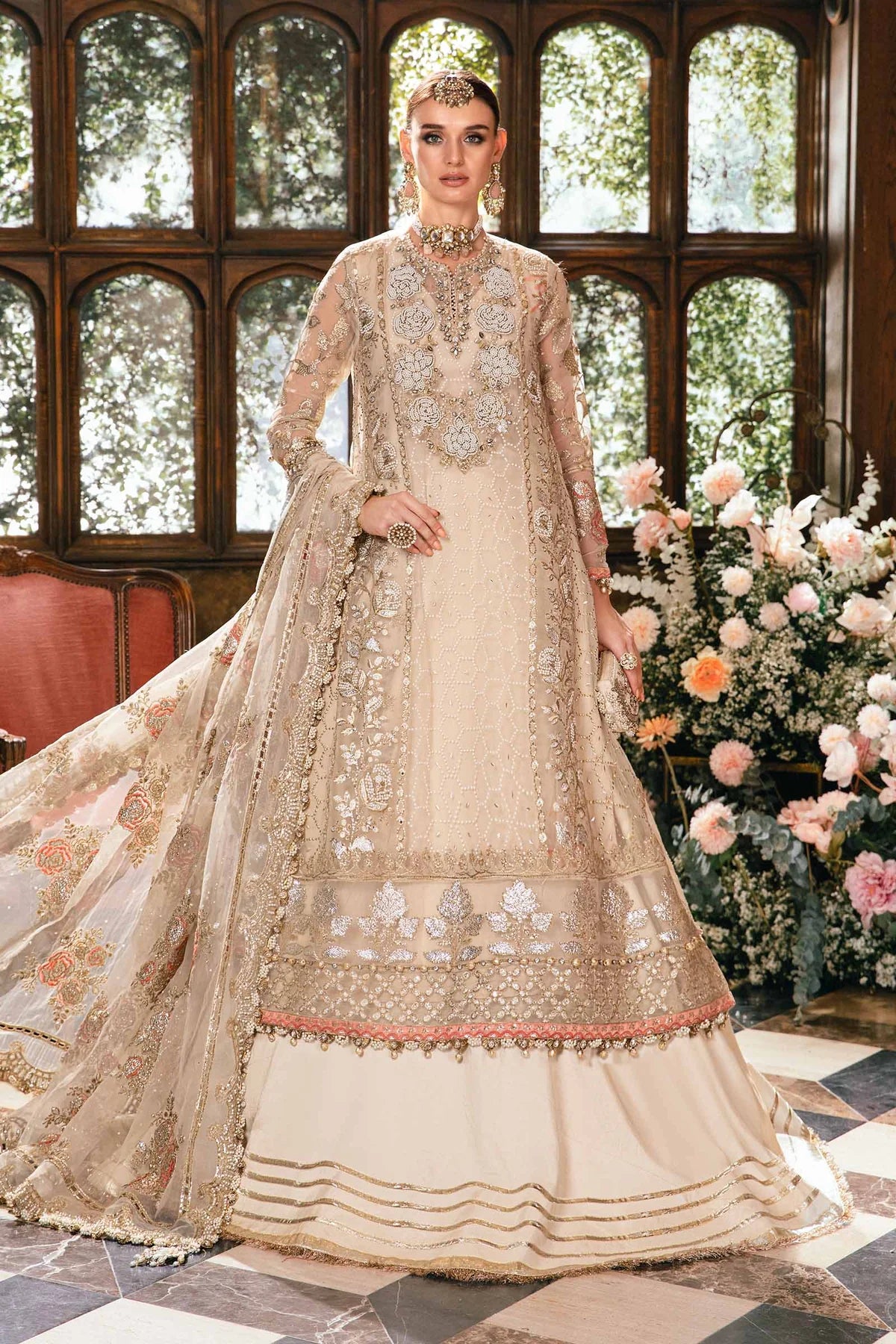 Maria B. Wedding Collection by Rang | Gharara Style | Inspired Embroidered Suit | BD-2805 | Stitched by Rang