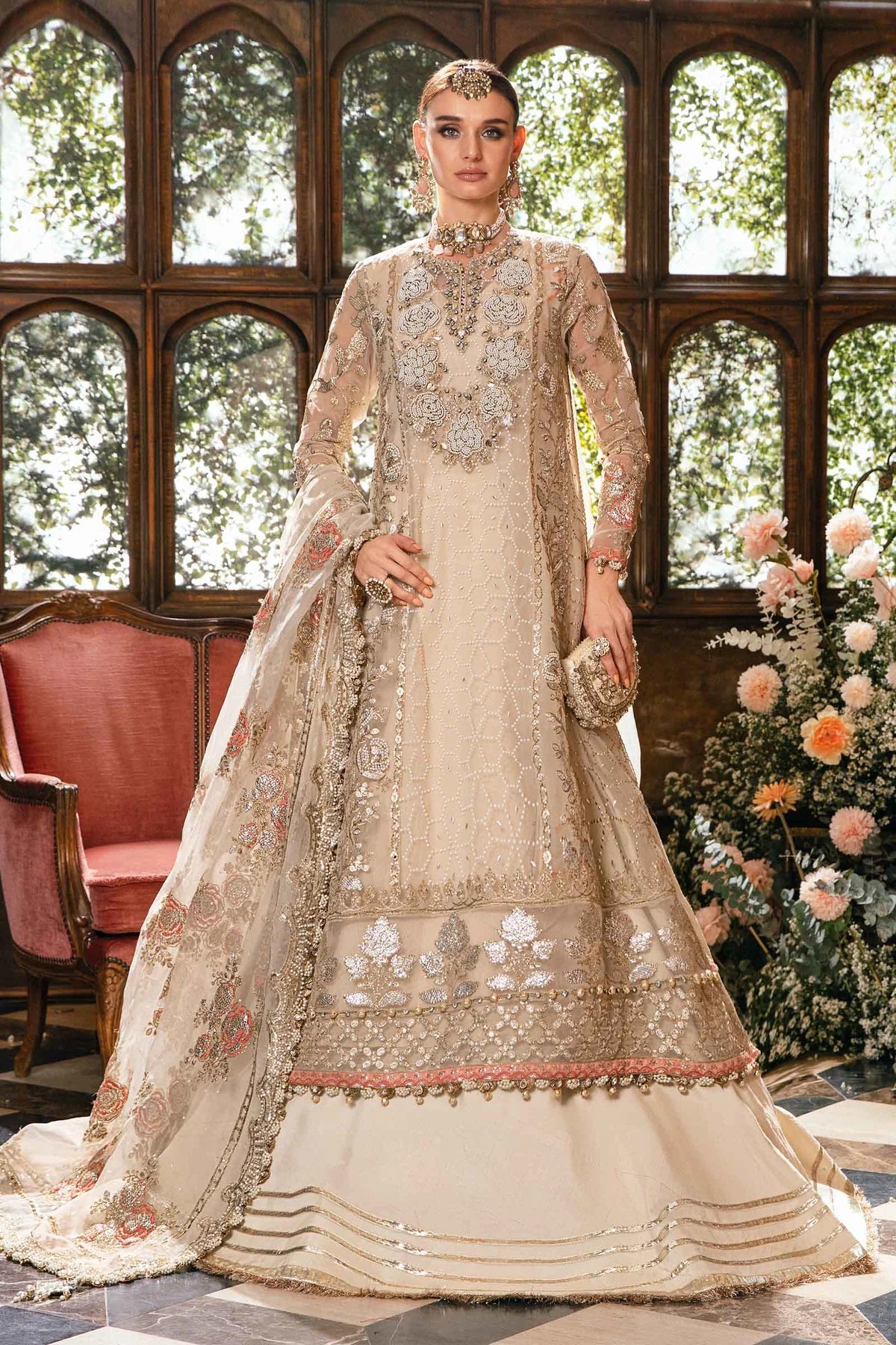 Maria B. Wedding Collection by Rang | Gharara Style | Inspired Embroidered Suit | BD-2805 | Stitched by Rang