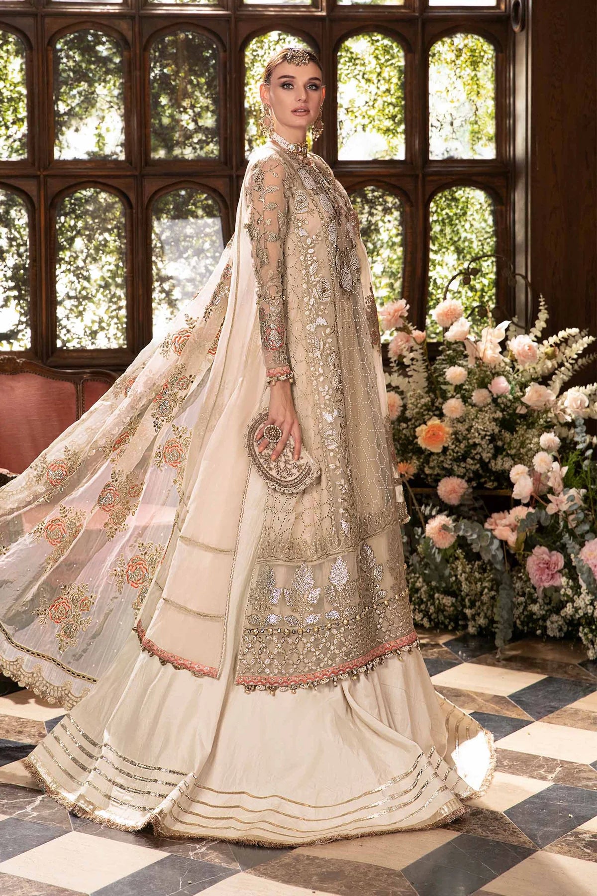 Maria B. Wedding Collection by Rang | Gharara Style | Inspired Embroidered Suit | BD-2805 | Stitched by Rang