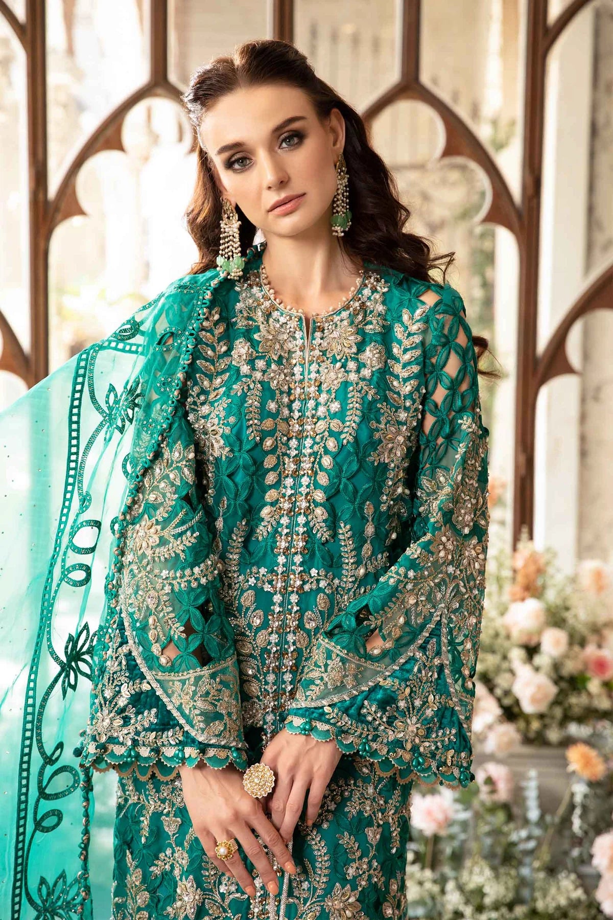 Maria B. Wedding Collection by Rang | Inspired Embroidered Suit | BD-2806 | Stitched by Rang