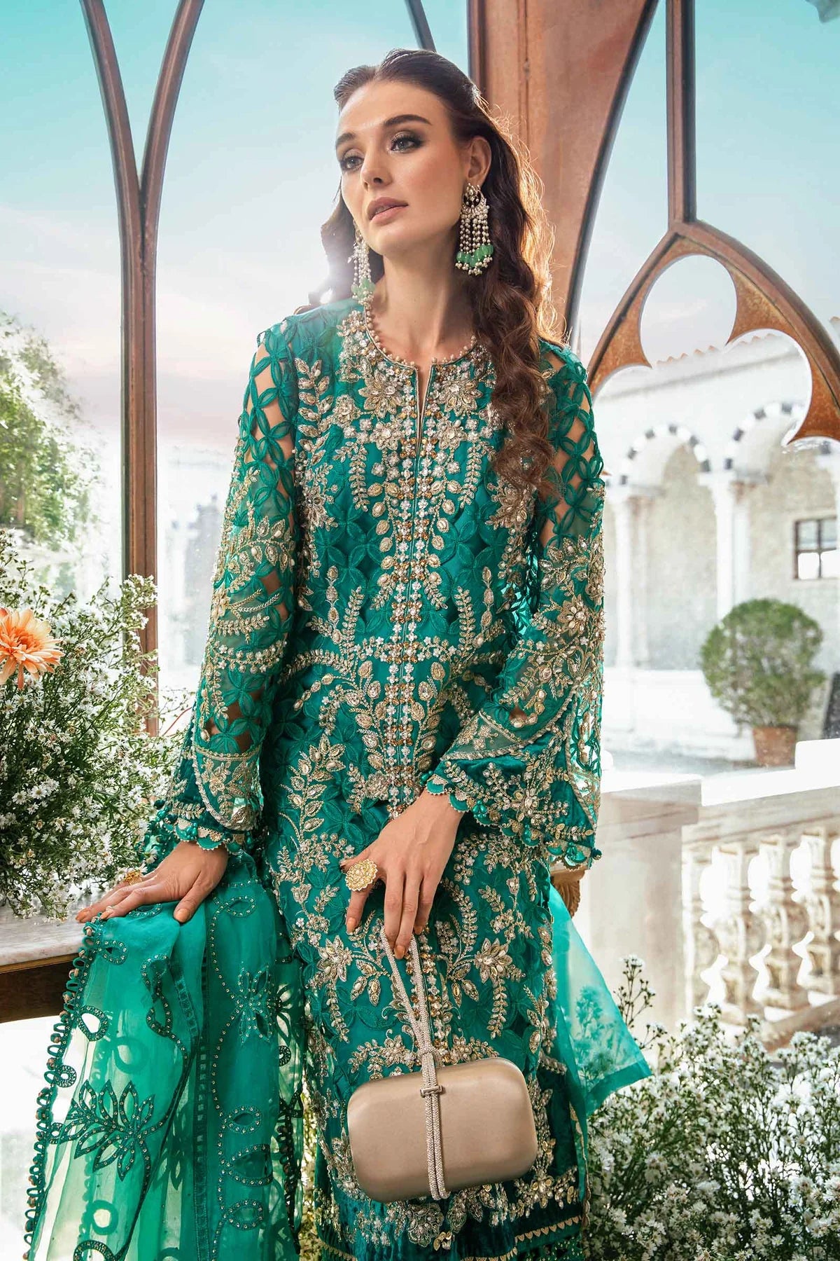 Maria B. Wedding Collection by Rang | Inspired Embroidered Suit | BD-2806 | Stitched by Rang