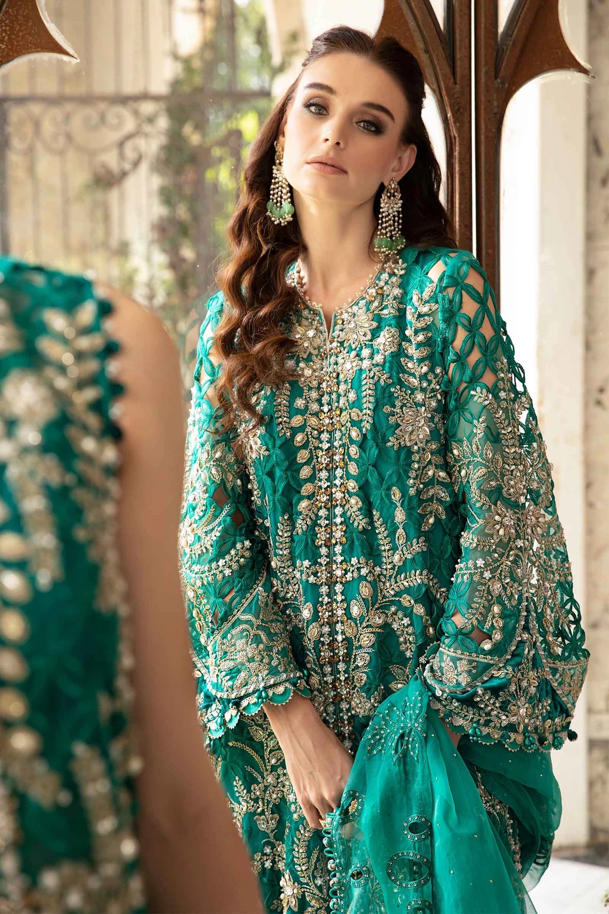 Maria B. Wedding Collection by Rang | Inspired Embroidered Suit | BD-2806 | Stitched by Rang