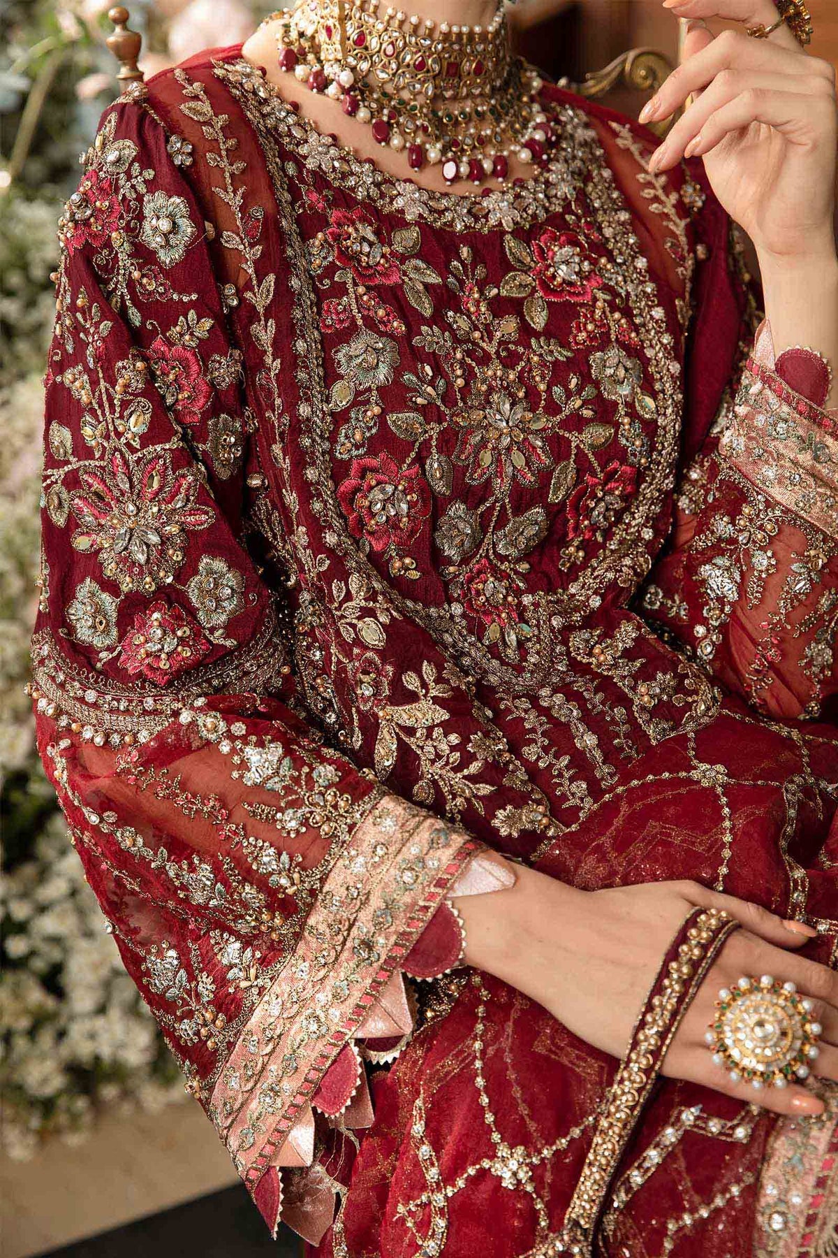 Maria B. Wedding Collection by Rang | Inspired Embroidered Suit | BD-2807 | Stitched by Rang