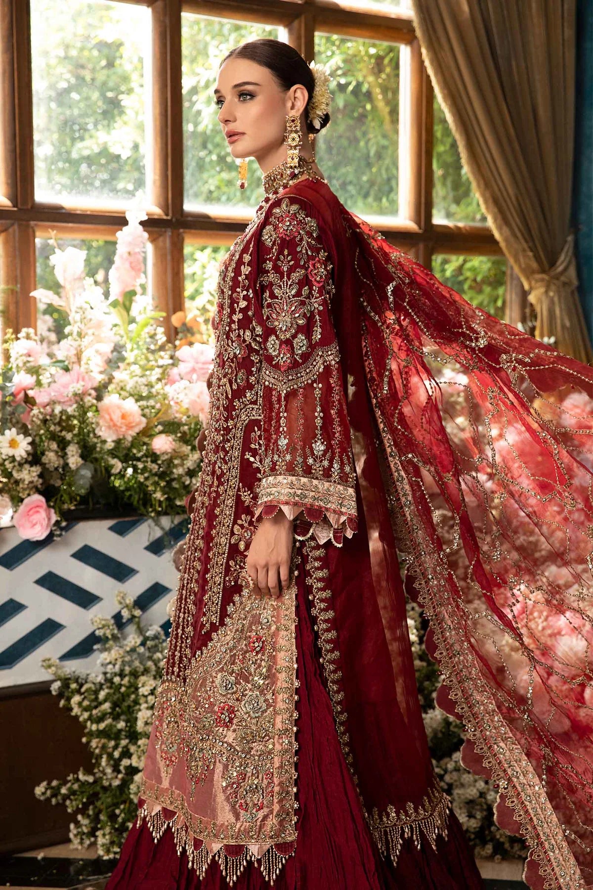 Maria B. Wedding Collection by Rang | Inspired Embroidered Suit | BD-2807 | Stitched by Rang