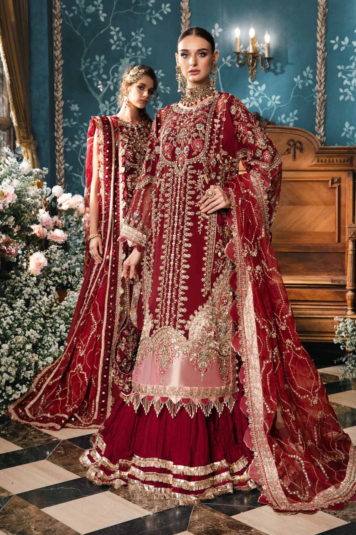 Maria B. Wedding Collection by Rang | Inspired Embroidered Suit | BD-2807 | Stitched by Rang