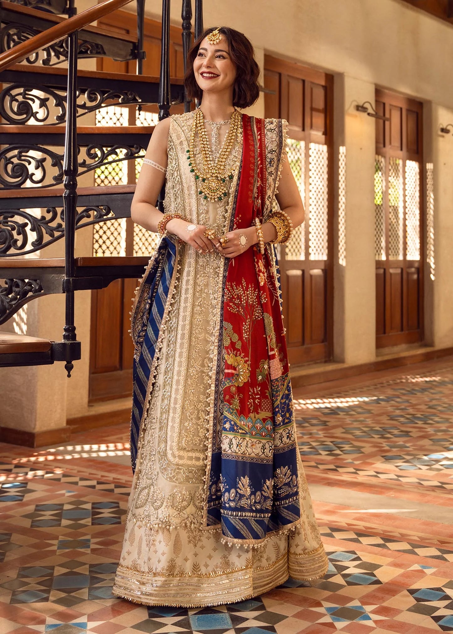 Saira Shakira by Crimson | White Wedding Wear | Stitched by Rang | Wedding Dress