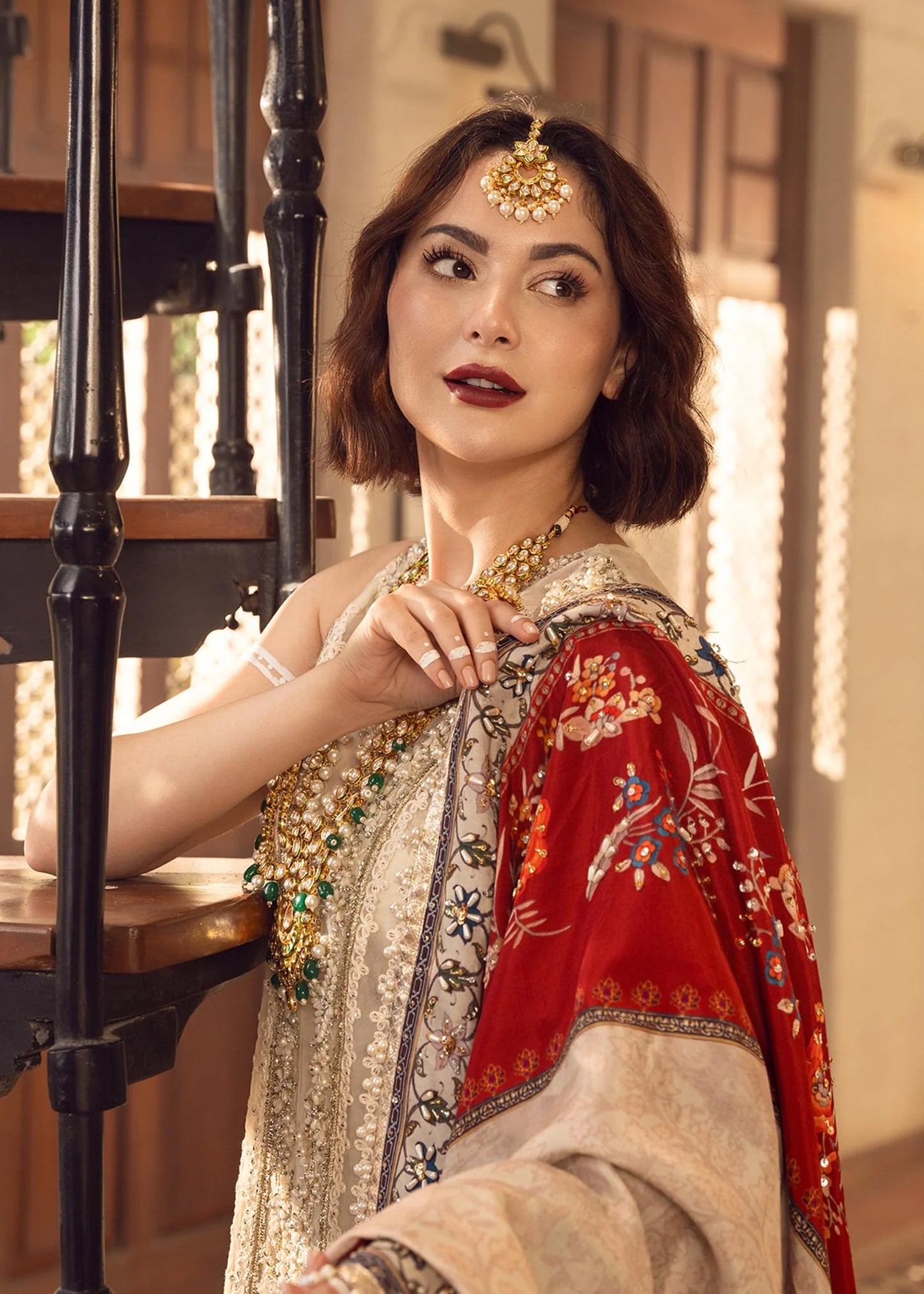 Saira Shakira by Crimson | White Wedding Wear | Stitched by Rang | Wedding Dress