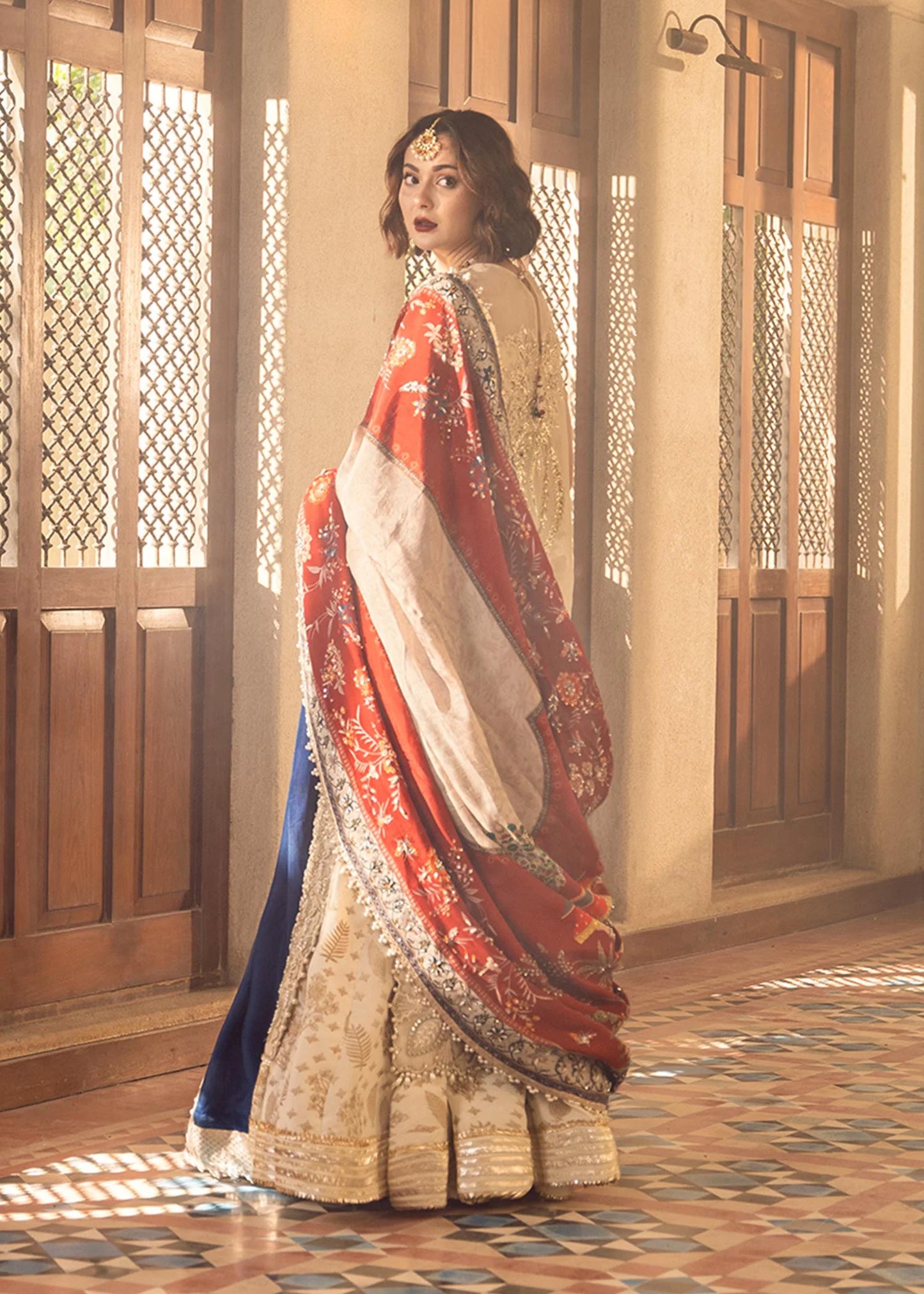 Saira Shakira by Crimson | White Wedding Wear | Stitched by Rang | Wedding Dress