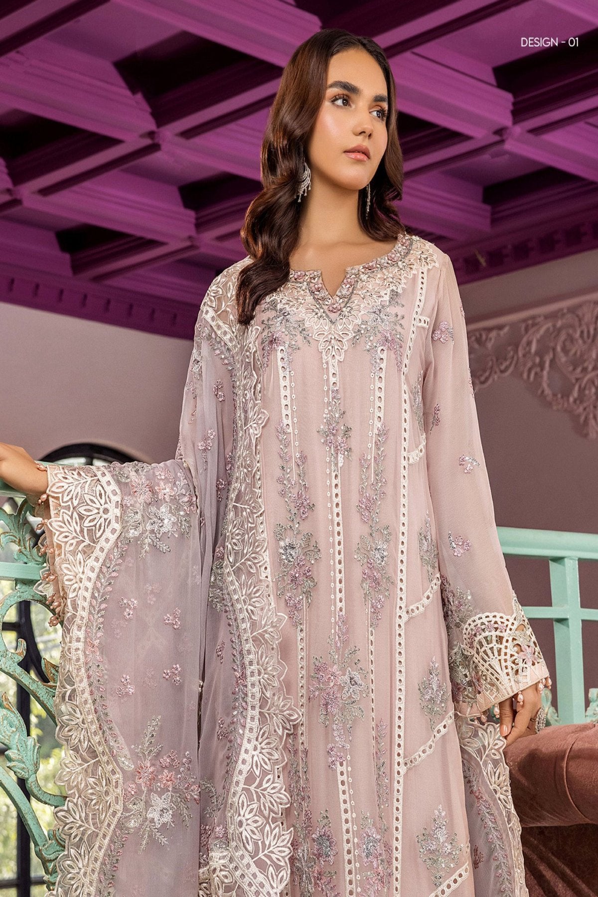 Ronak-e-Mahal Collection by Adnan's Libas | REM DESIGN - 01 | Inspired by Maria.B | Stitched by Rang